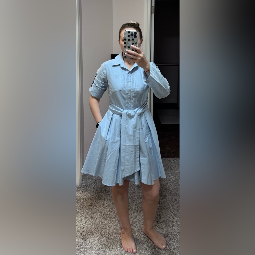 Lauren James Sky Blue Collared Dress S size